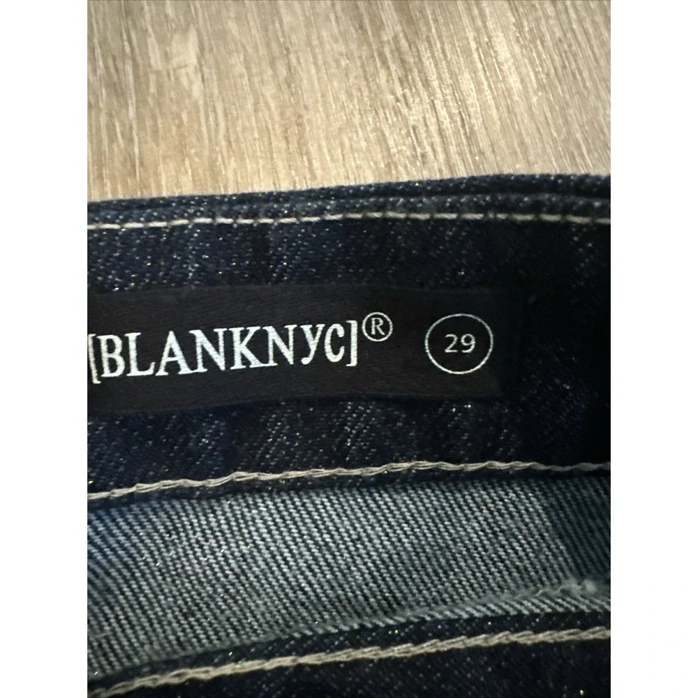 Blanknyc Women's Metallic Weave Dark Denim Micro Mini Skirt Gold Glitter Size 28